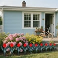thumbnail image 6 of Flowers Garden Decor for Outside Set of 6 Plastic Tulips Flowers Decorative Garden Stakes for Spring Decor, Yard Art Garden Decorations for Outdoor Lawn Porch Pathway Patio Yard Decorations Outdoor, 6 of 6