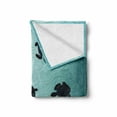 thumbnail image 2 of Marine Soft Flannel Fleece Blanket, Baby Sea Turtles Swimming Silhouette from the Bottom of Ocean Underwater Display, Cozy Plush for Indoor and Outdoor Use, 70" x 90", Teal Dark Blue, by Ambesonne, 2 of 6