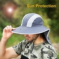 thumbnail image 2 of Tignapoo Lightweight Adjustable Sun Protection Hat with Wide Brim and Neck Flap for Outdoor Activities - Available in Dark Blue, Quick Dry Nylon, Fits 57-62cm Head Size, 2 of 7