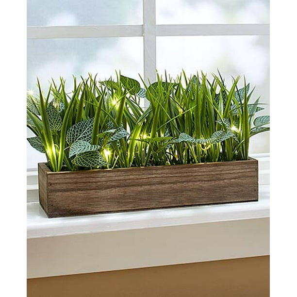 pix Faux Grass Planter the lakeside collection 12 lighted faux grass planter