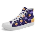 thumbnail image 4 of Coolcustomize Men's High-top Casual Shoes with Star, Moon & Cloud Design - Purple/White (Multi-Color Options) - Lace-Up Ankle, Cushioned Rubber Sole, Fabric Upper Sneakers for Outdoor, Casual Attire, 4 of 10