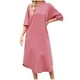 thumbnail image 2 of mfyjkho Vestidos midi para mujer, Vestido de cuello redondo con bolsillos y mangas cortas estampadas para mujer Vestidos de otoño m, 2 of 7