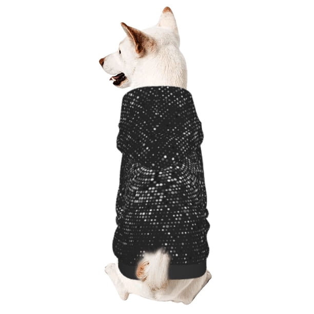 Balery Black And White Dotted Sudadera con Capucha para Perros Pequeños – Ropa para Mascotas, Disfraz para Perros y Gatos, Ideal para Fiestas y Cosplay-Medium