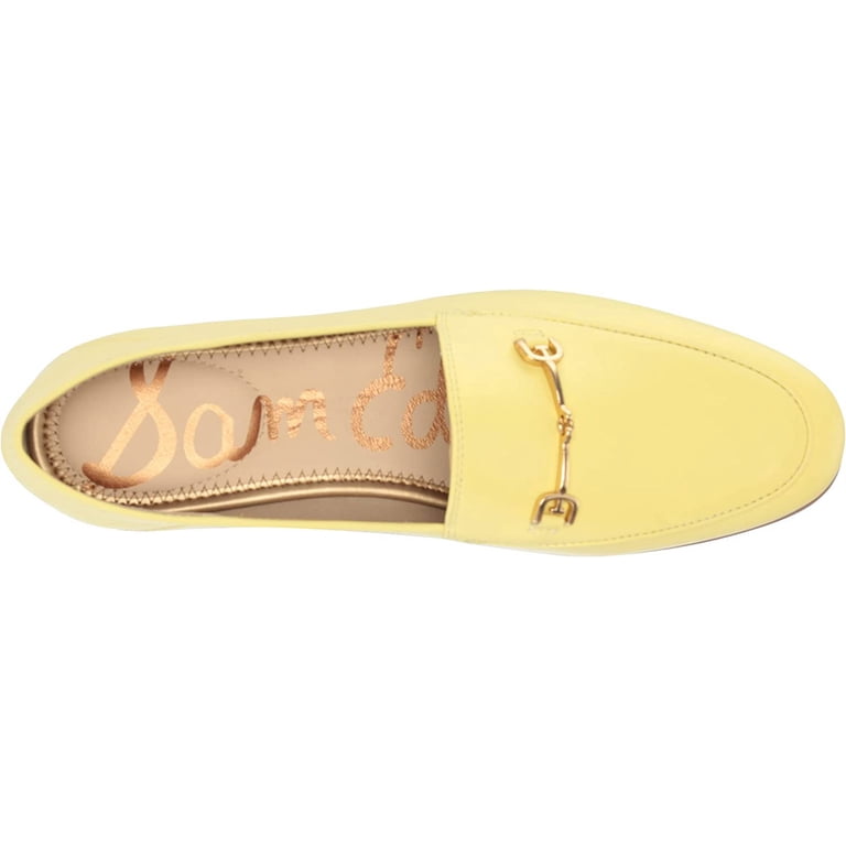 Sam Edelman Loraine Butter Yellow Almond Toe Slip On Stacked Heel