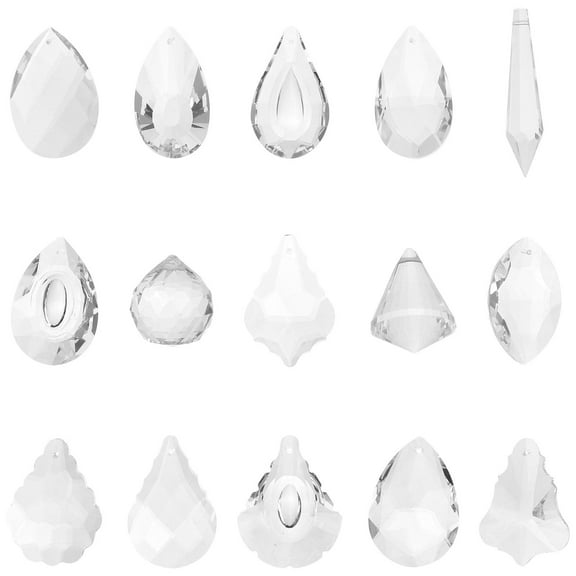 TAILTOSS Crystal Prisms Transparent White Crystal Decor for Home 15Pcs