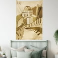 thumbnail image 3 of Asian Tapestry, Great Wall of China Ancient Castle at Sunset Silk Road Barrier Old Cultural Heritage Print, Wall Hanging for Bedroom Living Room Dorm Decor, 60W X 80L Inches, Cream, by Ambesonne, 3 of 5