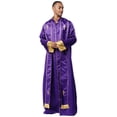 thumbnail image 4 of RUNQHUI Men's Priest Robe With Gold Trim And Cross Front Zip Closure For Church Worship And Cosplay Purple M, 4 of 8
