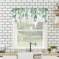 thumbnail image 4 of Watercolor Botanical Green Leaves Window Valance Rod Pocket Panel Curtain for Kitchen Summer Green Plants Branch with White Backdrop Bathroom Valances Short Window Curtain Treatment Drapes 54 x 18 in, 4 of 6