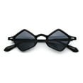 thumbnail image 1 of Micro Diamond Shape Thin Plastic Hipster Hustler Retro Sunglasses All Black, 1 of 7