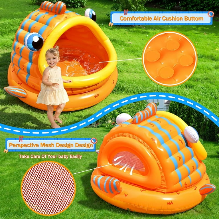 Fashion inflatable baby pool with shade