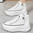 thumbnail image 6 of Women's Fashion Platform High Top Sneakers Casual Lace Up Canvas Shoes Comfortable Daily Walking Shoes For Women, 6 of 6