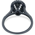 thumbnail image 2 of Divine Creation 2.00 Ct Oval Cut Black Diamond Engagement Wedding Christmas Thanksgiving Halo Ring 14K Black Gold Plated 925 Sterling Silver For Women's -7, 2 of 3