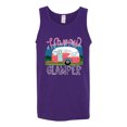 thumbnail image 3 of Happy Glamper | Fancy Camping Camper Van Caravan | Nature Lover Mens Sleeveless Top, Purple, S, 3 of 5