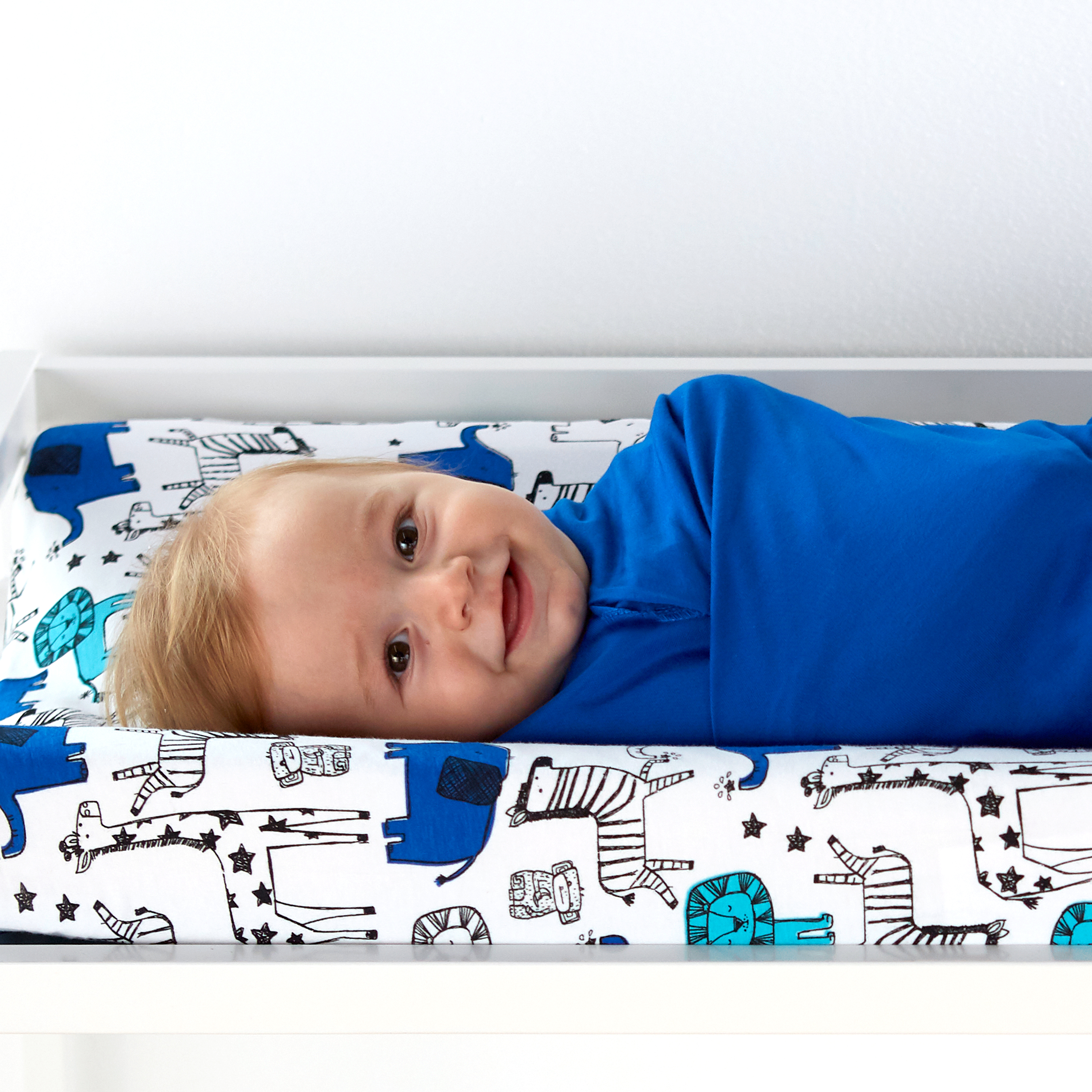 Little Star Organic Swaddle Blanket, 2 Pack, Modern Safari
