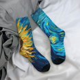 thumbnail image 5 of KLL Starry Sunflower Dreamscape Print Cool Socks Men's Women's Crew Socks Funny Crazy Novelty Stockings, 5 of 6