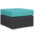 thumbnail image 2 of Modway Convene Outdoor Patio Fabric Square Ottoman in Espresso Turquoise, 2 of 3