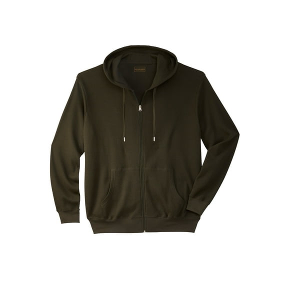 Boulder Creek By Kingsize Men's Big & Tall Thermal Waffle Zip Hoodie