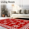 thumbnail image 2 of ODIKA 6'x9' Machine Washable Non-Slip Area Rug, Nordic Hearth Seasonal Decoration High Traffic Rug, Red, 507717, 2 of 7