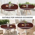 thumbnail image 7 of Brown Silver Football Pattern Round Fitted Tablecloth with Elastic Edge,Dining Table Cover Waterproof,Outdoor Round Tablecloth for Camping,Dining,Indoor and Outdoor, 7 of 7