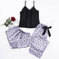 thumbnail image 3 of Pijama de Mujer Gibobby Dot Print Sexy Robe Lace Strap Ropa interior Pantalones cortos Pantalones largos 3PC, 3 of 4