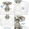 thumbnail image 6 of Progress Lighting, Aiken Collection, 1-Light Flush Mount, Brushed Nickel, Clear Glass Shade, 6 of 6