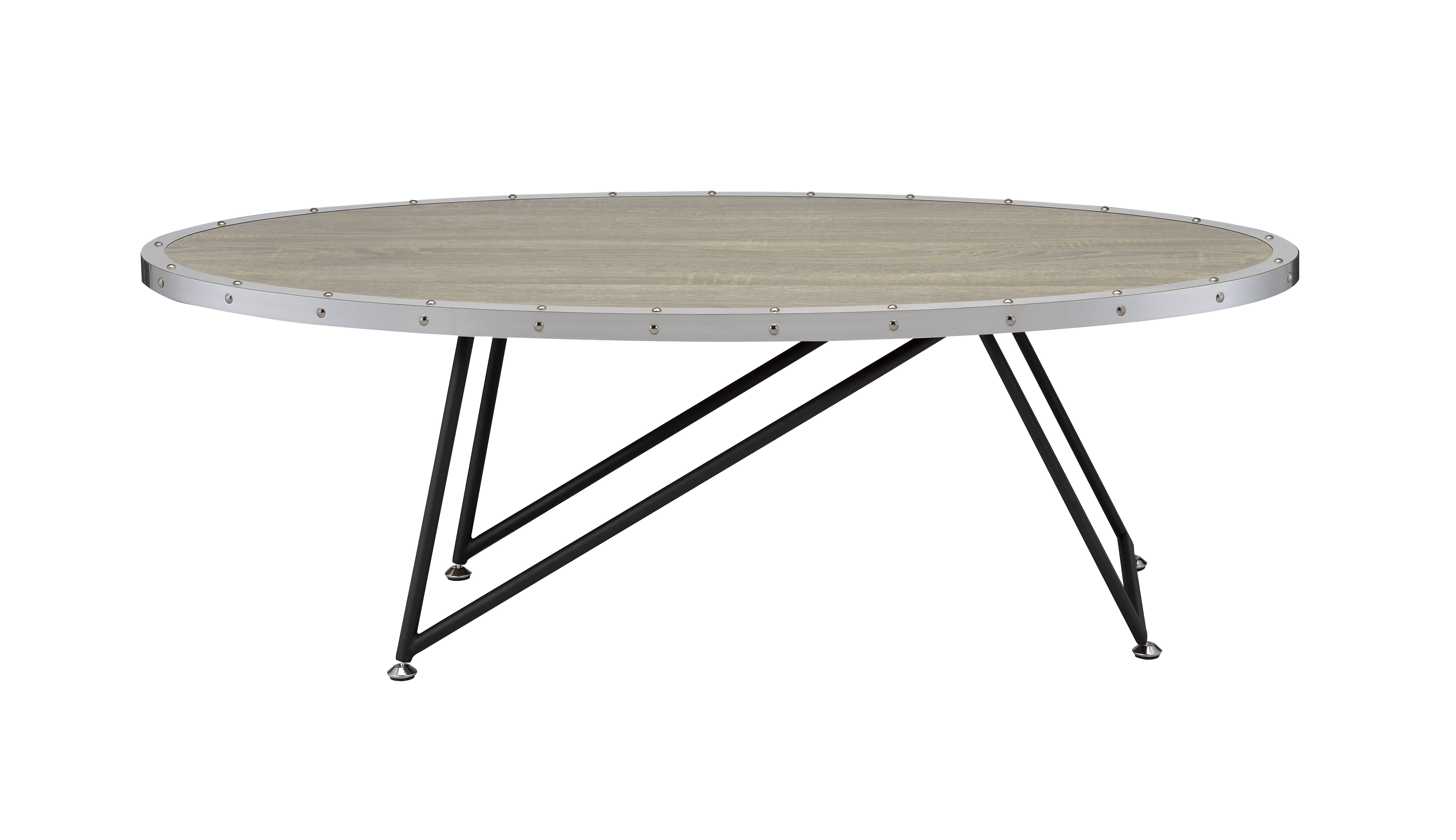 Coffee Table, Gray Oak & Metal Finish