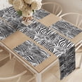 thumbnail image 2 of Ambesonne Black White Table Runner & Placemats, Wild Zebra Lines, Placemat 4 pcs + Runner 16"x90", Black White, 2 of 2