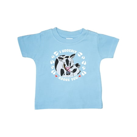 

Inktastic Cows I Udderly Adore You Gift Baby Boy or Baby Girl T-Shirt