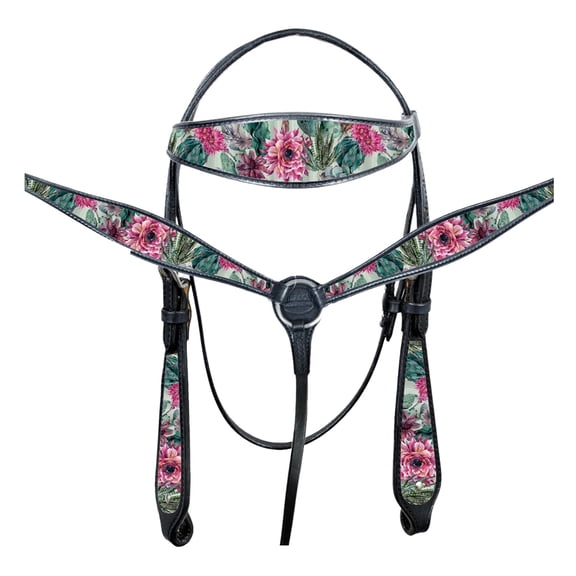 Western Horse Headstall Breast Collar Set American Leather Hilason