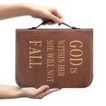 thumbnail image 2 of HELLHERO PU Leather Bible Tote Bag with Inspirational Verse, Portable Protective Carrying Case for Church, Women and Kids Study, 2 of 12