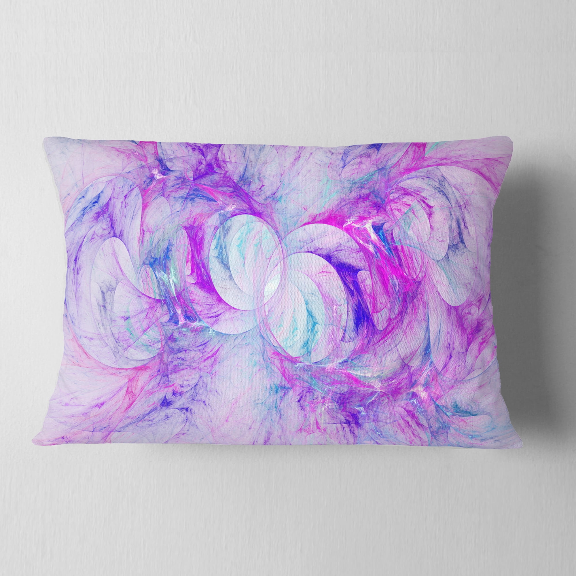 Designart Light Purple Fractal Texture - Abstract Throw Pillow - 12x20