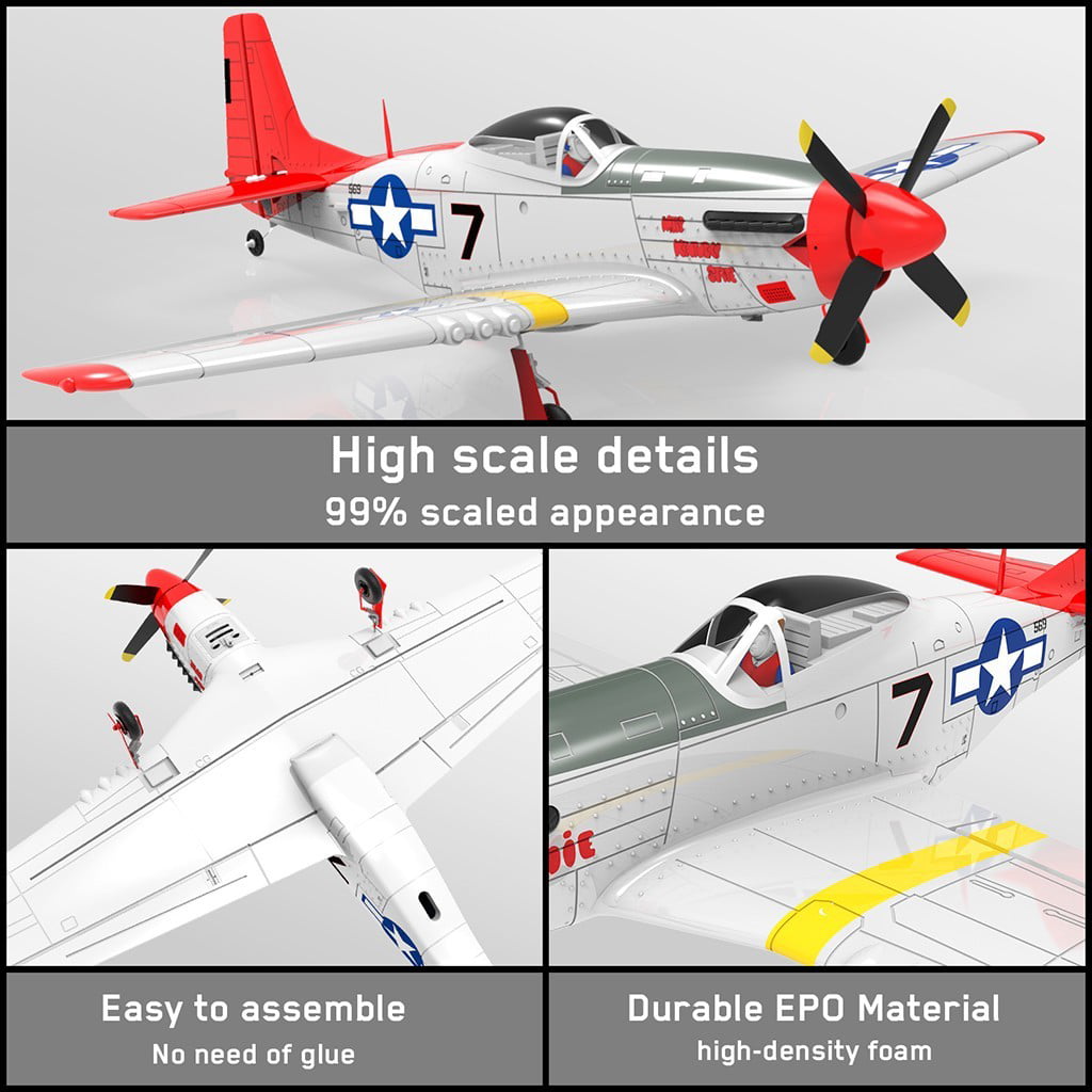 768-1 RTF P51D Details about   4CH Beginner Airplane With 6-Axies Gyro system And Rear Pusher 