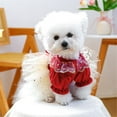 thumbnail image 5 of HQREA Sweet Dog Christmas Dress Outfits with Bow Tie Red Puppy Princess Tutu Dress Clothes, 5 of 7