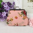 thumbnail image 5 of Opvise Vintage Flower Canvas Women Hasp Clutch Buckle Coin Purse Cash Card Holder Bag, 5 of 8