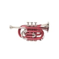 thumbnail image 2 of Trumpet POCKET Bb PITCH BRASS MADE with Case and MP Red Nickel, 2 of 4