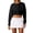 Black, variant on Women’s Button Down Cropped Cardigan Sweatshirt, Oversized Long Sleeve Lightweight Cropped Bomber Jacket, Solid Casual Layering Top for Spring Fall Daily Lounge Workout(Black/S)