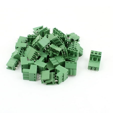 Unique Bargains 20 Pair 3 Pins 5.08mm Pitch Male Female PCB Screw Terminal Block Connectors