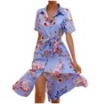 thumbnail image 1 of Robe d'Été à Imprimé Floral pour Femmes Robe à Manches Courtes Robe Moulante Robe de Plage Robe de Soleil Robe Chemise, 1 of 4