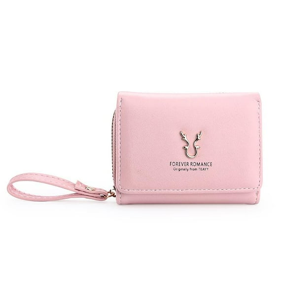 IELGY short women's wallet pu leather mini zipper