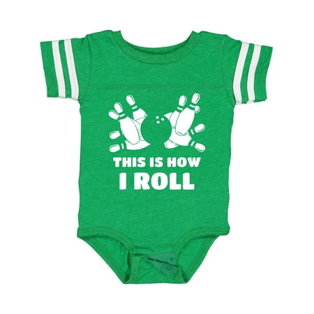 

Inktastic How I Roll Bowling Gift Baby Boy or Baby Girl Bodysuit