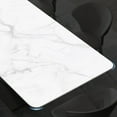 thumbnail image 6 of POVISON 87"Modern Minimalist White Dining Table for 8, with Rectangular Sintered Stone Tabletop, Crescent Moon Shape, Carbon Steel Base, 6 of 9