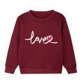 thumbnail image 3 of Jinhomg Girls Boys Crewneck Sweatshirt Trendy Letter Graphic Hoodies Lightweight Comfy Toddler Kids Tops Wine 3 Years, 3 of 4
