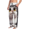 thumbnail image 6 of Logiee Cute Cartoon Kitten Print Pajama Pants for Men,Men’s Pajama Bottoms,Mens PJ Pants with Pockets & Button Fly-Small, 6 of 6
