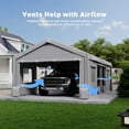 thumbnail image 4 of EastVita Heavy Duty Carport Sidewalls - 220g Pe Fabric Fits 10' X 20' 13' X 20' Frames - Gray (Cover Only Frame Not Included), 4 of 4