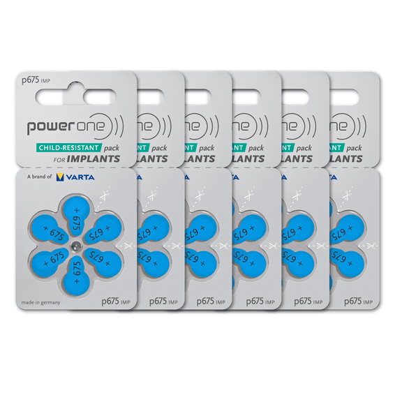 Power One 675P Cochlear Implant 1.45V Hearing Aid Batteries (Pack of 30)