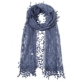 thumbnail image 2 of OC Fashion & Co Lightweight Feminine Teardrop Fringe Vintage Lace Scarf Mesh Crochet Tassel Scarfs for Women, 2 of 4