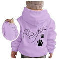 thumbnail image 4 of Tfken Toddler Children Girls Hoodies Dog Print Hooded Sweatshirt Fashion Winter Long Sleeve Purple Tops Size3-14 Years, 4 of 4