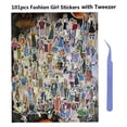 thumbnail image 5 of 101 Piezas Etiquetas Engomadas de Personas para Diario, áLbum de Recortes, Etiqueta Engomada de áLbum de Recortes de Chica de Moda Urbana para Kit de Suministros de Diario Basura, 5 of 5