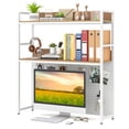 thumbnail image 1 of Gymax 2-Tier Countertop Desktop Bookshelf w/ Metal Pegboard 2 Anti-tipping Devices, 1 of 10