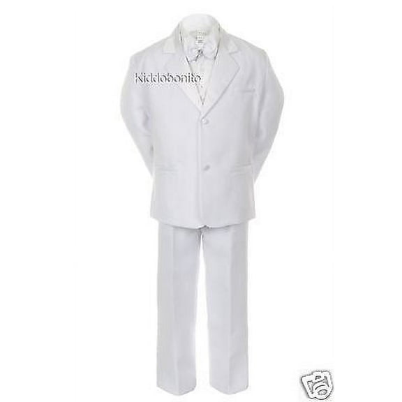 Baby Toddler Kid Teen 1st Communion Wedding Formal White Tuxedo Boy Suit sz S-20